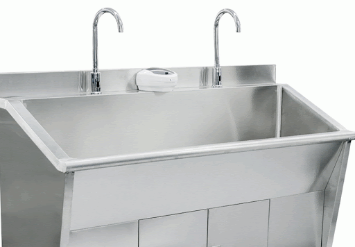 Chậu rửa tay inox cho phòng phẫu thuật rộng 1400mm - chau rua tay inox cho phong phau thuat rong 1400mm